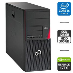 Комп'ютер Fujitsu Esprimo P756 E90 Tower / Intel Core i5-6400 (4 ядра по 2.7 - 3.3 GHz) / 16 GB DDR4 / 128 GB SSD + 500 GB HDD / nVidia GeForce GTX 750 Ti, 2 GB GDDR5, 128-bit