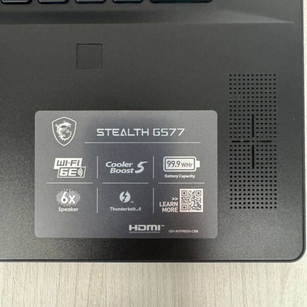 Ігровий ноутбук MSI Stealth GS77 12UE / 17.3" (1920x1080) IPS / Intel Core i7-12700H (14 (20) ядер по 2.3 - 4.7 GHz) / 16 GB DDR5 / 1000 GB SSD NVMe / nVidia GeForce RTX 3060, 6 GB GDDR6, 192-bit / WebCam - Зображення 9