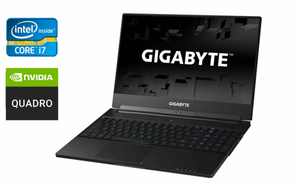 Ігровий ноутбук Gigabyte Aero 15 P65 / 15.6" (1920x1080) IPS / Intel Core i7-7700HQ (4 (8) ядра по 2.8 - 3.8 GHz) / 16 GB DDR4 / 512 GB SSD / nVidia GeForce GTX 1060, 6 GB GDDR5, 192-bit / USB Type-C / HDMI