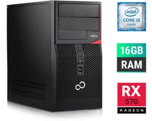 Ігровий ПК Fujitsu Tower / Intel Core i5-6500 (4 ядра по 3.2 - 3.6 GHz) / 16 GB DDR4 / 500 GB SSD / AMD Radeon RX 570, 4 GB GDDR5, 256-bit + Windows 10 в подарунок