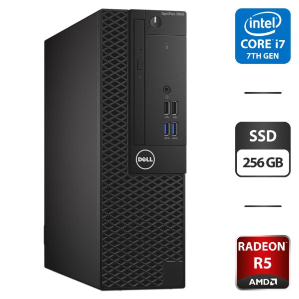 Комп'ютер Dell OptiPlex 3050 SFF / Intel Core i7-7700 (4 (8) ядра по 3.6 - 4.2 GHz) / 16 GB DDR4 / 256 GB SSD / AMD Radeon R5 430, 2 GB GDDR5, 64-bit / DVD-ROM