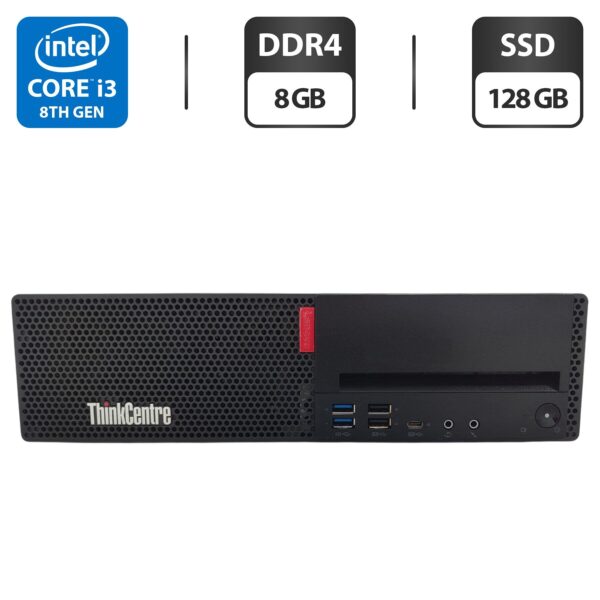Комп'ютер Lenovo ThinkCentre M720s SFF / Intel Core i3-8100 (4 ядра по 3.6 GHz) / 8 GB DDR4 / 128 GB SSD / Intel UHD Graphics 630