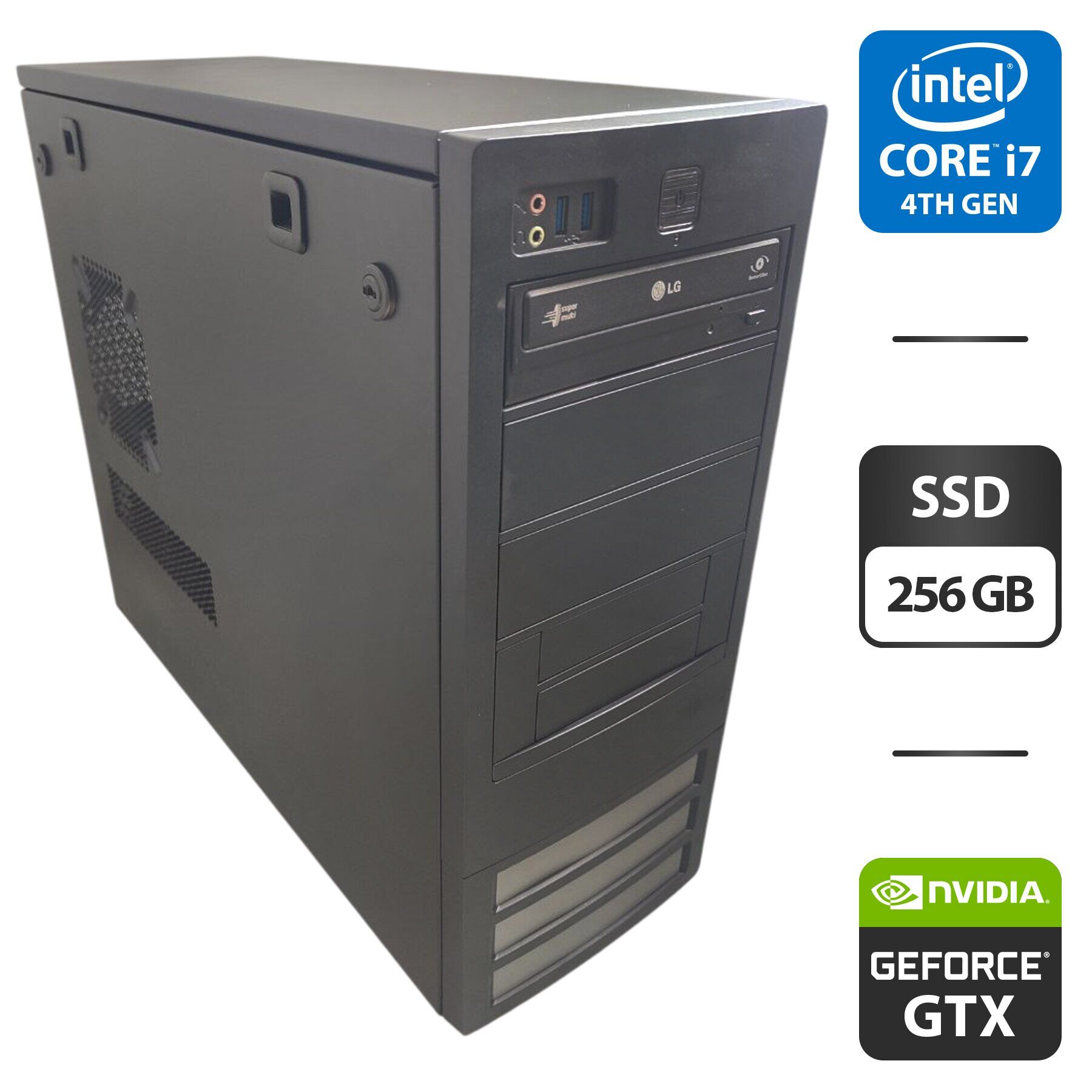 Комп'ютер NoName Tower / Intel Core i7-4770 (4 (8) ядра по 3.4 - 3.9 GHz) / 16 GB DDR4 / 256 GB SSD / nVidia GeForce GTX 650, 2 GB GDDR5, 128-bit