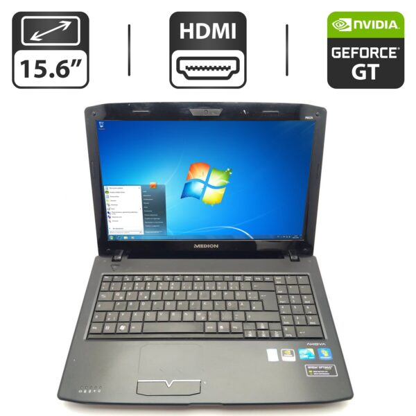 Ноутбук Acer Medion P6624 / 15.6" (1366x768) TN / Intel Core i3-370M (2 (4) ядра по 2.4 - 2.5 GHz) / 6 GB DDR3 / 500 GB HDD / nVidia GeForce GT 425M, 1 GB GDDR3, 128-bit / WebCam / АКБ не тримає