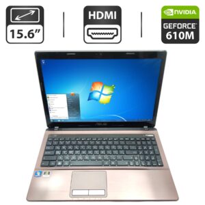 Ноутбук Asus K53S / 15.6" (1366x768) TN / Intel Core i5-2410M (2 (4) ядра по 2.3 - 2.9 GHz) / 6 GB DDR3 / 320 GB HDD / nVidia GeForce 610M, 2 GB GDDR3, 64-bit / WebCam / Посилена АКБ