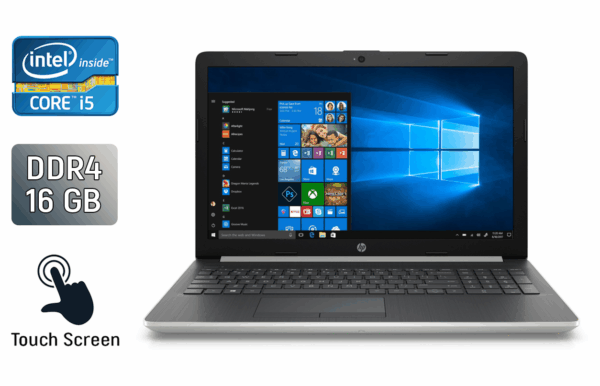 Ноутбук Б-клас HP Pavilion 15-du0 / 15.6" (1366x768) TN Touch / Intel Core i5-8250U (4 (8) ядра по 1.6 - 3.4 GHz) / 16 GB DDR4 / 256 GB SSD / Intel UHD Graphics 620 / WebCam / HDMI