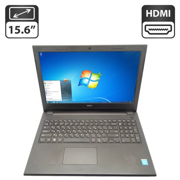 Ноутбук Dell Inspiron 15 / 15.6" (1366x768) TN / Intel Celeron 2957U (2 ядра по 1.4 GHz) / 4 GB DDR3 / 320 GB HDD / Intel HD Graphics / WebCam / DVD-ROM