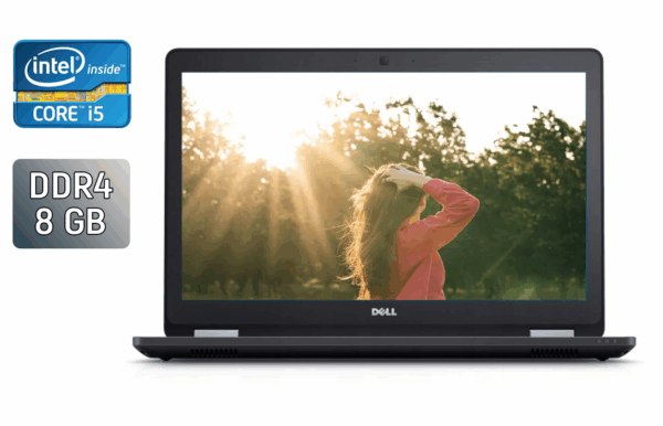 Ноутбук Dell Latitude E5570 / 15.6" (1920x1080) IPS / Intel Core i5-6300U (2 (4) ядра по 2.4 - 3.0 GHz) / 8 GB DDR4 / 240 GB SSD / Intel HD Graphics 520 / HDMI / WebCam / Windows 10