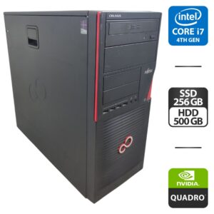 Робоча станція Fujitsu Celsius W530 Workstation Tower / Intel Core i7-4790 (4 (8) ядра по 3.6 - 4.0 GHz) / 16 GB DDR3 / 256 GB SSD + 500 GB HDD / nVidia Quadro K420, 1 GB GDDR3, 128-bit / DVD-ROM