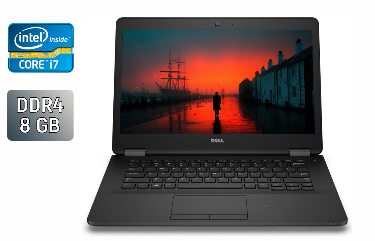 Ультрабук Dell Latitude E7470 / 14" (1920x1080) IPS / Intel Core i7-6600U (2 (4) ядра по 2.6 - 3.4 GHz) / 8 GB DDR4 / 256 GB SSD / Intel HD Graphics 520 / HDMI / WebCam / Windows 10