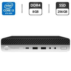 Неттоп HP ProDesk 600 G4 USFF / Intel Core i3-8100T (4 ядра по 3.1 GHz) / 8 GB DDR4 / 256 GB SSD / Intel UHD Graphics 630 / DisplayPort + Блок живлення