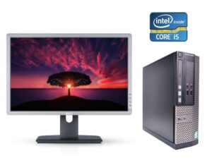 Комплект ПК Б-клас: Dell OptiPlex 3020 SFF / Intel Core i5-4590 (4 ядра по 3.3 - 3.7 GHz) / 8 GB DDR3 / 120 GB SSD / Intel HD Graphics 4600 + Монітор Dell Professional P2213t / 22" (1680x1050) TN / 1x DP, 1x DVI, 1x VGA, 3x USB 2.0