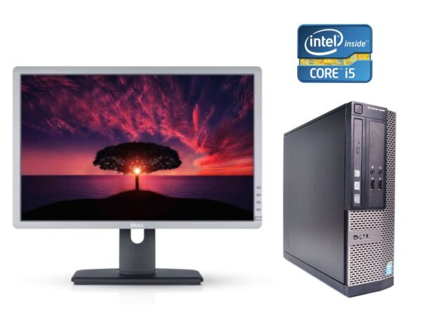 Комплект ПК Б-клас: Dell OptiPlex 3020 SFF / Intel Core i5-4590 (4 ядра по 3.3 - 3.7 GHz) / 8 GB DDR3 / 120 GB SSD / Intel HD Graphics 4600 + Монітор Dell Professional P2213t / 22" (1680x1050) TN / 1x DP, 1x DVI, 1x VGA, 3x USB 2.0