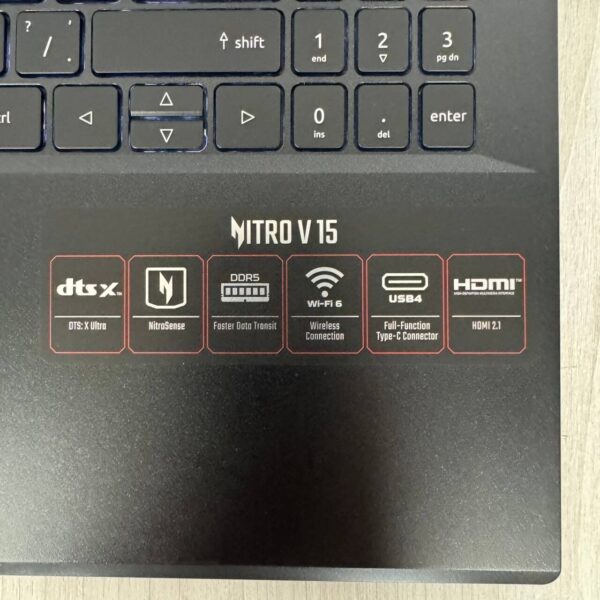 Ігровий ноутбук Acer Nitro V15 ANV15-41 / 15.6" (1920x1080) IPS / AMD Ryzen 7 7735HS (8 (16) ядер по 3.2 - 4.75 GHz) / 16 GB DDR5 / 512 GB SSD NVMe / nVidia GeForce RTX 4050, 6 GB GDDR6, 96-bit / WebCam - Зображення 9