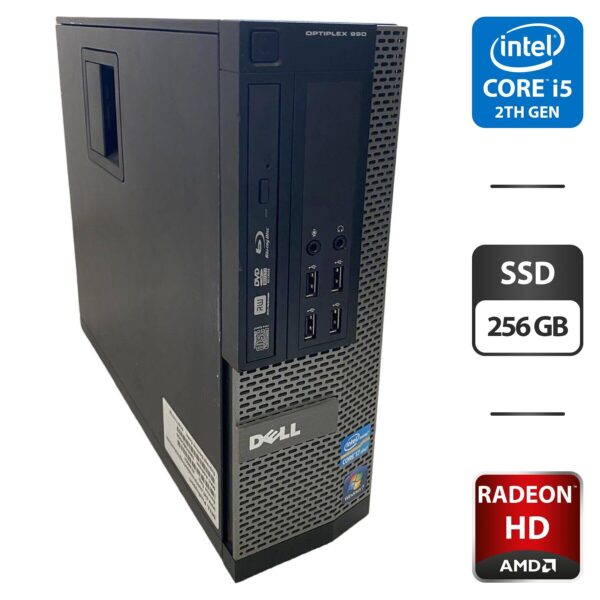Комп'ютер Dell OptiPlex 990 SFF / Intel Core i5-2500K (4 ядра по 3.3 - 3.7 GHz) / 8 GB DDR3 / 256 GB SSD / AMD Radeon HD 6450, 1 GB GDDR3, 64-bit / DVD-ROM