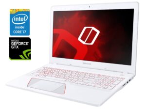 Ігровий ноутбук Samsung Odyssey NP800G5H-X02US White / 15.6" (1920x1080) IPS / Intel Core i7-7700HQ (4 (8) ядра по 2.8 - 3.8 GHz) / 8 GB DDR4 / 256 GB SSD NVMe / nVidia GeForce GTX 1050, 4 GB GDDR5, 128-bit / WebCam