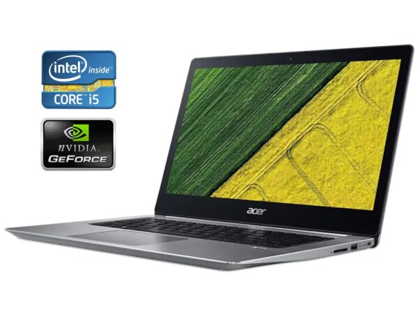 Ультрабук Б-клас Acer Swift 3 SF314-52 / 14" (1920x1080) IPS / Intel Core i5-8250U (4 (8) ядра по 1.6 - 3.4 GHz) / 8 GB DDR4 / 256 GB SSD / nVidia GeForce MX150, 2 GB GDDR5, 64-bit / WebCam / Win 11 Home