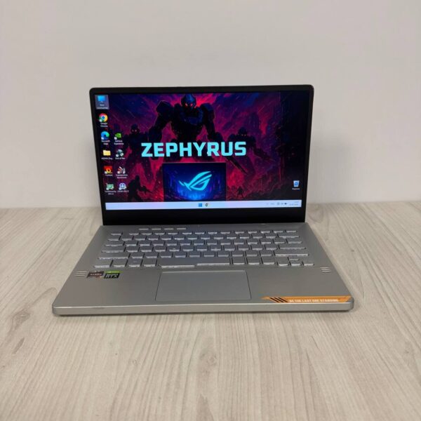 Ігровий ноутбук Б-клас Asus ROG Zephyrus G14 GA401QM / 14" (2560x1440) IPS / AMD Ryzen 9 5900HS (8 (16) ядер по 3.0 - 4.6 GHz) / 16 GB DDR4 / 512 GB SSD NVMe / nVidia GeForce RTX 3060, 6 GB GDDR6, 192-bit - Зображення 2
