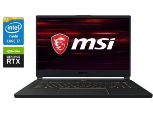 Ігровий ноутбук Б-класс MSI GS65 Stealth 9SE / 15.6" (1920x1080) IPS / Intel Core i7-9750H (6 (12) ядра по 2.6 - 4.5 GHz) / 16 GB DDR4 / 512 GB SSD NVMe / nVidia GeForce RTX 2060, 6 GB GDDR6, 192-bit / WebCam
