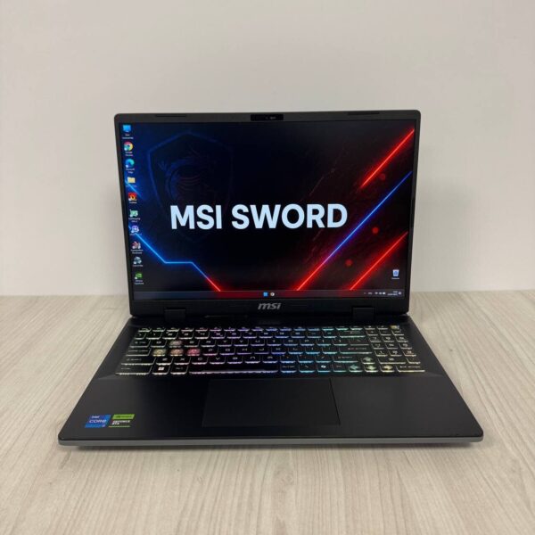 Ігровий ноутбук Б-клас MSI Sword 16 HX B13VGKG / 16" (2560x1600) IPS / Intel Core i7-13700HX (16 (24) ядер по 2.1 - 5.0 GHz) / 32 GB DDR5 / 1000 GB SSD NVMe / nVidia GeForce RTX 4070, 8 GB GDDR6, 128-bit - Зображення 2