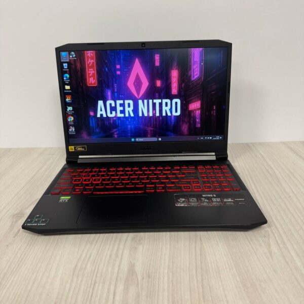 Ігровий ноутбук Б-клас Acer Nitro 5 AN515-55 / 15.6" (1920x1080) IPS / Intel Core i5-11400H (6 (12) ядeр по 2.7 - 4.5 GHz) / 16 GB DDR4 / 512 GB SSD NVMe / nVidia GeForce RTX 3050 Ti, 4 GB GDDR6, 128-bit / WebCam - Зображення 2