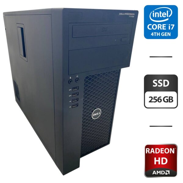 Робоча станція Dell Precision T1700 Tower / Intel Core i7-4770 (4 (8) ядра по 3.4 - 3.9 GHz) / 16 GB DDR3 / 256 GB SSD / AMD Radeon HD 5750, 1 GB GDDR5, 128-bit / DVD-ROM