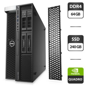 Робоча станція Dell Precision 5820 Tower / Intel Xeon W-2145 (8 (16) ядер по 3.7 - 4.5 GHz) / 64 GB DDR4 / 240 GB SSD / nVidia Quadro P2000, 5 GB GDDR5, 160-bit / DVD-ROM