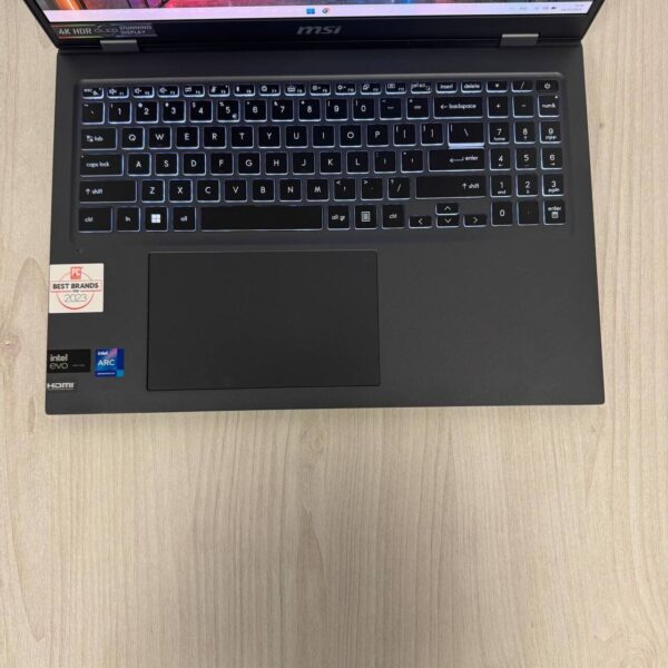 Ультрабук MSI Prestige 16 AI Evo B1M / 16" (3840x2400) OLED / Intel Core Ultra 7 155H (16 (22) ядер по 1.4 - 4.8 GHz) / 32 GB DDR5 / 1000 GB SSD NVMe / Intel Arc Graphics / WebCam - Зображення 7