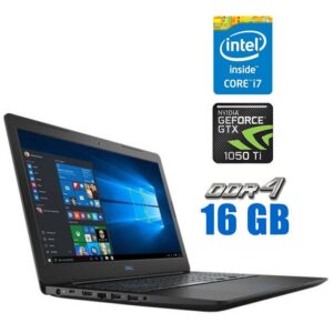 Ігровий ноутбук Dell G3 3579 / 15.6" (1920x1080) IPS / Intel Core i7-8750H (6 (12) ядра по 2.2 - 4.1 GHz) / 16 GB DDR4 / 240 GB SSD + 1000 GB HDD / nVidia GeForce GTX 1050 Ti, 4 GB GDDR5, 128-bit / WebCam