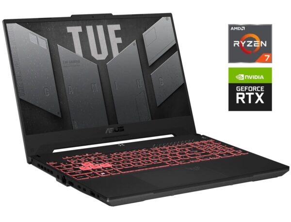 Ігровий ноутбук Б-клас Asus TUF Gaming A15 FA507RM / 15.6" (1920x1080) IPS / AMD Ryzen 7 6800H (8 (16) ядер по 3.2 - 4.7 GHz) / 16 GB DDR5 / 512 GB SSD NVMe / nVidia GeForce RTX 3060, 6 GB GDDR6, 192-bit / WebCam