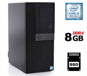 Комп'ютер Б-клас Dell OptiPlex 7060 Tower / Intel Core i5-8500 (6 ядер по 3.0 - 4.1 GHz) / 8 GB DDR4 / 120 GB SSD / Intel UHD Graphics 630 / 260W / USB 3.1 / DisplayPort