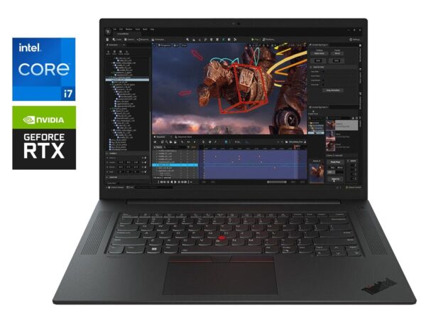 Ігровий ультрабук Lenovo ThinkPad P1 Gen 6 / 16" (2560x1600) IPS / Intel Core i7-13800H (14 (20) ядер по 2.5 - 5.2 GHz) / 32 GB DDR5 / 2000 GB SSD NVMe / nVidia RTX 4080, 12 GB GDDR6, 192-bit / WebCam