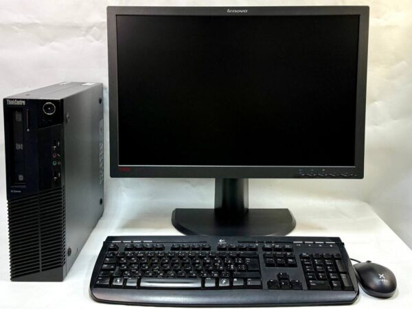 Комплект ПК: Lenovo ThinkCentre M91p SFF / Intel Core i3-2120 (2 (4) ядра по 3.3 GHz) / 8 GB DDR3 / 120 GB SSD / Intel HD Graphics 2000 / DVD-ROM + Монітор Б-клас Lenovo ThinkVision LT2452pwC / 24" (1920x1200) TN + Клавіатура, мишка, кабелі підключення