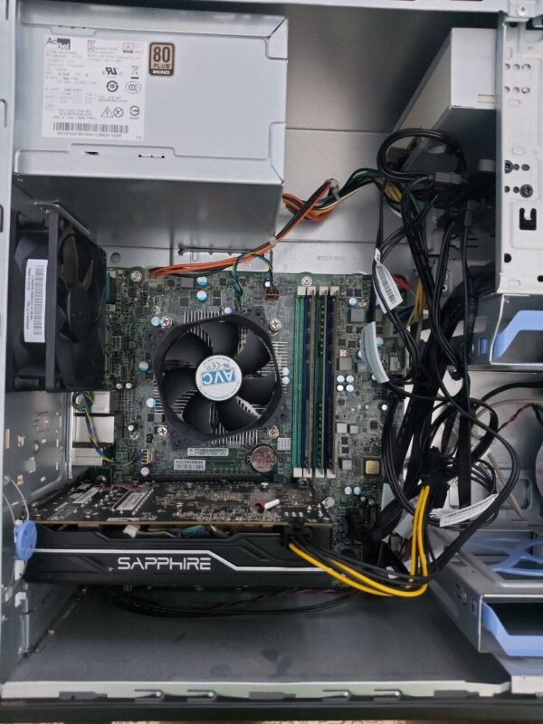 Комплект: Lenovo ThinkCentre M800 Tower / Intel Core i5-6500 (4 ядра по 3.2 - 3.6 GHz) / 16 GB DDR4 / 250 GB SSD + 512 GB SSD / AMD Radeon RX 570, 4 GB GDDR5, 128-bit / DVD-ROM + Монітор LG 24MB37PM-B / 24" (1920x1080) IPS + Кабелі, Wi-Fi адаптер, WebCam - Зображення 3