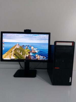 Комплект: Lenovo ThinkCentre M800 Tower / Intel Core i5-6500 (4 ядра по 3.2 - 3.6 GHz) / 16 GB DDR4 / 250 GB SSD + 512 GB SSD / AMD Radeon RX 570, 4 GB GDDR5, 128-bit / DVD-ROM + Монітор LG 24MB37PM-B / 24" (1920x1080) IPS + Кабелі, Wi-Fi адаптер, WebCam
