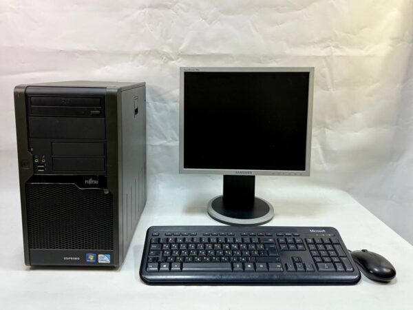 Комплект ПК: Fujitsu Esprimo P5731 E-Star5 Tower / Intel Pentium E5400 (2 ядра по 0.800 - 2.7 GHz) / 8 GB DDR3 / 250 GB HDD / Intel Graphics / DVD-ROM + Монітор Б-клас Samsung SyncMaster 740B / 17" (1280x1024) TN + Клавіатура, мишка, кабелі