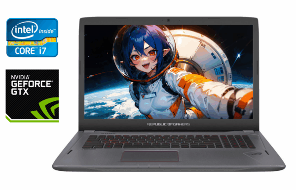 Ігровий ноутбук Asus ROG Strix GL702V / 17.3" (1920x1080) IPS / Intel Core i7-7700HQ (4 (8) ядра по 2.8 - 3.8 GHz) / 16 GB DDR4 / 512 GB SSD / nVidia GeForce GTX 1070, 8 GB GDDR5, 256-bit / WebCam / HDMI