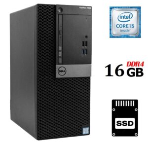 Комп'ютер Dell OptiPlex 7040 Tower / Intel Core i5-6500 (4 ядра по 3.2 -3.6 GHz) / 16 GB DDR4 / 240 GB SSD / Intel HD Graphics 530 / 240W / DVD-RW / DisplayPort / HDMI