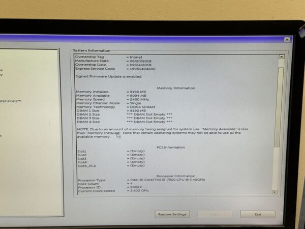 Комп'ютер Dell OptiPlex 7050 Tower / Intel Core i5-7500 (4 ядра по 3.4 - 3.8 GHz) / 8 GB DDR4 / no HDD / Intel HD Graphics 630 / 240W / HDMI / DisplayPort - Зображення 10