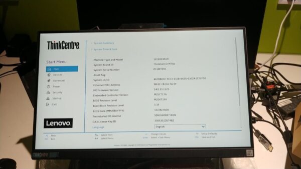Моноблок Lenovo ThinkCentre M70a All-in-One / 21.5" (1920x1080) IPS Touch / Intel Core i5-10400T (6 (12) ядер по 2.0 - 3.6 GHz) / 8 GB DDR4 / 256 GB SSD / Intel UHD Graphics 630 / Webcam / DVD-ROM / Windows 10 Pro + Клавіатура, мишка - Зображення 2