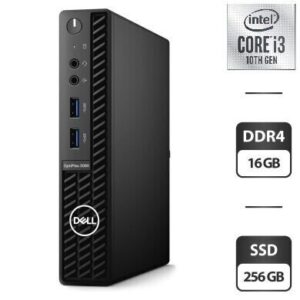 Неттоп Dell Optiplex 3080 Micro USFF / Intel Core i3-10100T (4 (8) ядра по 3.0 - 3.8 GHz) / 16 GB DDR4 / 250 GB SSD / Intel UHD Graphics 630 / HDMI / DisplayPort + Блок живлення