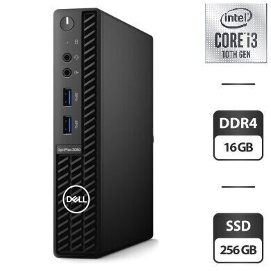 Неттоп Dell Optiplex 3080 Micro USFF / Intel Core i3-10100T (4 (8) ядра по 3.0 - 3.8 GHz) / 16 GB DDR4 / 250 GB SSD / Intel UHD Graphics 630 / HDMI / DisplayPort + Блок живлення