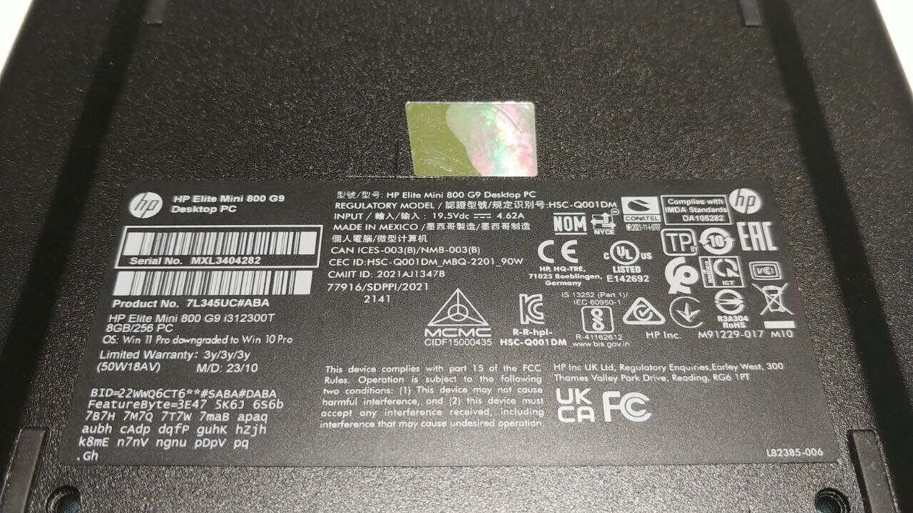 Неттоп Б-клас HP Elite Mini 800 G9 USFF / Intel Core i3-12300T (4 (8) ядра по 2.3 - 4.2 GHz) / 16 GB DDR4 / 256 GB SSD / Intel UHD Graphics 730 / Com Port / HDMI / VGA / DP / Windows 11 Pro - Зображення 5