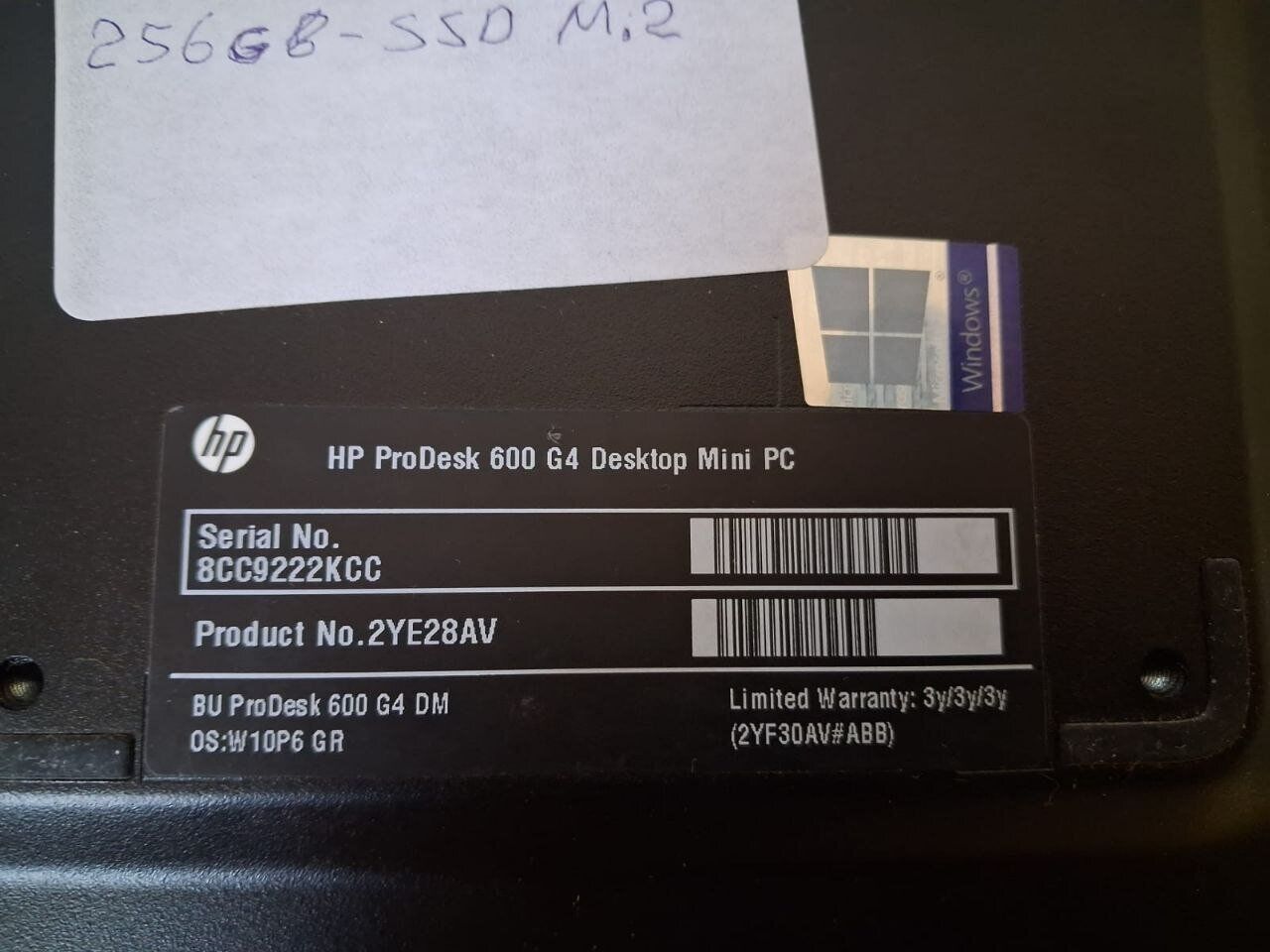 Неттоп HP ProDesk 600 G4 USFF / Intel Core i5-8500T (6 ядер по 2.1 - 3.5 GHz) / 8 GB DDR4 / 256 GB SSD / Intel UHD Graphics 630 / DisplayPort + Блок живлення - Зображення 4