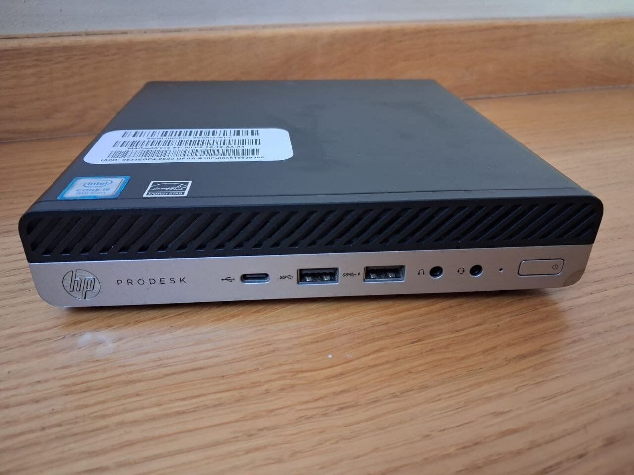 Неттоп HP ProDesk 600 G4 USFF / Intel Core i5-8500T (6 ядер по 2.1 - 3.5 GHz) / 8 GB DDR4 / 256 GB SSD / Intel UHD Graphics 630 / DisplayPort + Блок живлення - Зображення 2