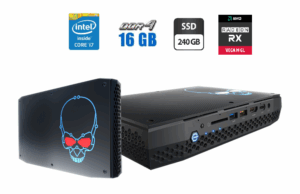 Неттоп Intel NUC Hades Canyon NUC8I7HVK USFF / Intel Core i7-8705G (4 (8) ядра по 3.1 - 4.1 GHz) / 16 GB DDR4 / 240 GB SSD /AMD Radeon RX Vega M GL, 4 GB, 256-bit / Wi-Fi / HDMI / miniDP + Блок живлення