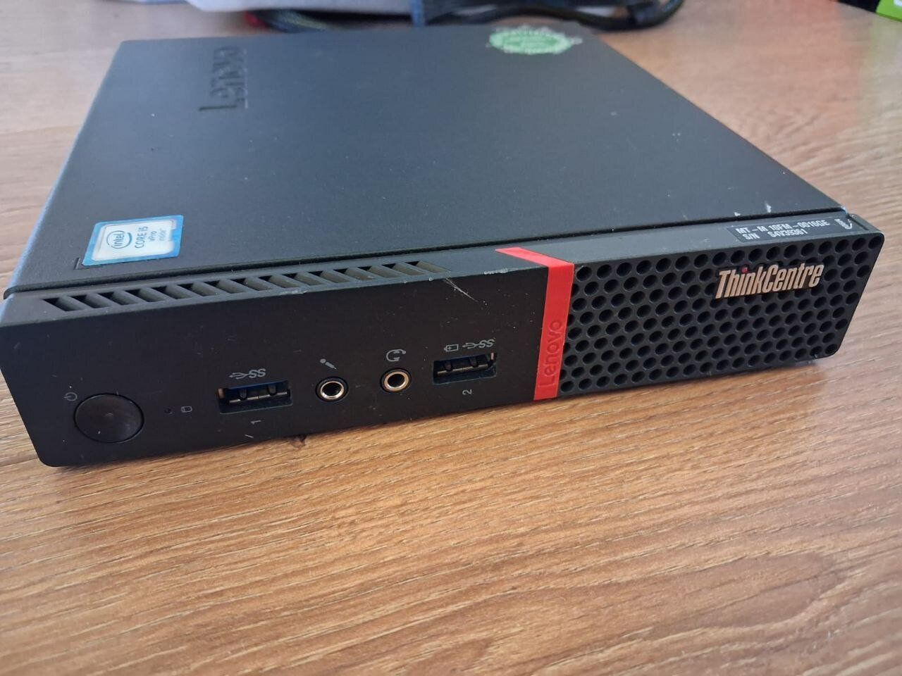 Неттоп Lenovo ThinkCentre M900 Tiny USFF / Intel Core i5-6500T (4 ядра по 2.5 - 3.1 GHz) / 8 GB DDR4 / 200 GB SSD / Intel HD Graphics 530 / DisplayPort / Блок живлення у комплекті - Зображення 2