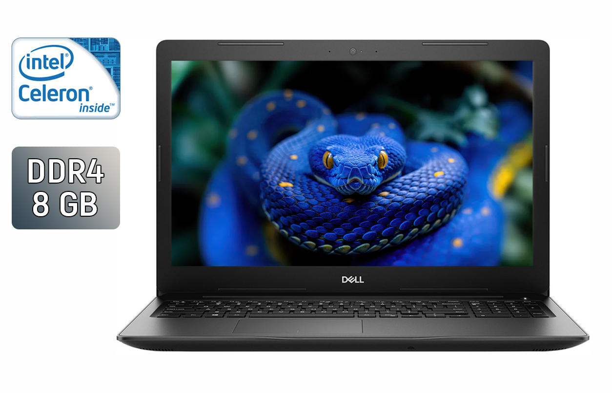 Ноутбук Б-клас Dell Latitude 3590 / 15.6" (1366x768) TN / Intel Celeron 3865U (2 ядра по 1.8 GHz) / 8 GB DDR4 / 240 GB SSD / Intel HD Graphics 610 / WebCam / HDMI / Windows 10