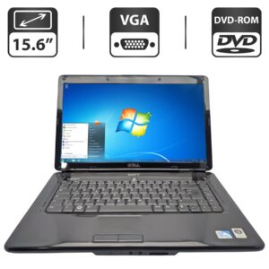 Ноутбук Dell Inspiron 1545 / 15.6" (1366x768) TN / Intel Pentium T4300 (2 ядра по 2.1 GHz) / 4 GB DDR2 / 250 GB HDD / Intel GMA 4500M Graphics / WebCam / DVD-ROM / АКБ не трммає
