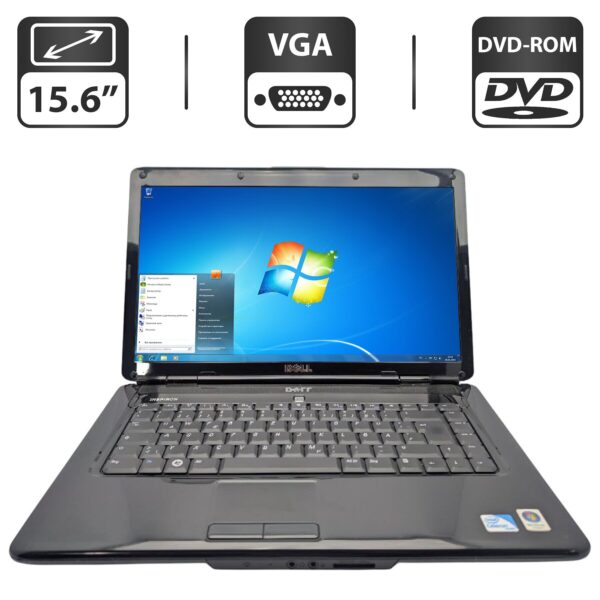 Ноутбук Dell Inspiron 1545 / 15.6" (1366x768) TN / Intel Pentium T4300 (2 ядра по 2.1 GHz) / 4 GB DDR2 / 250 GB HDD / Intel GMA 4500M Graphics / WebCam / DVD-ROM / АКБ не трммає